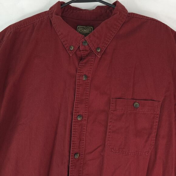 CE Schmidt Workwear Flannel Shirt Mens 2XL Heavy Cotton Red - Picture 3 of 7